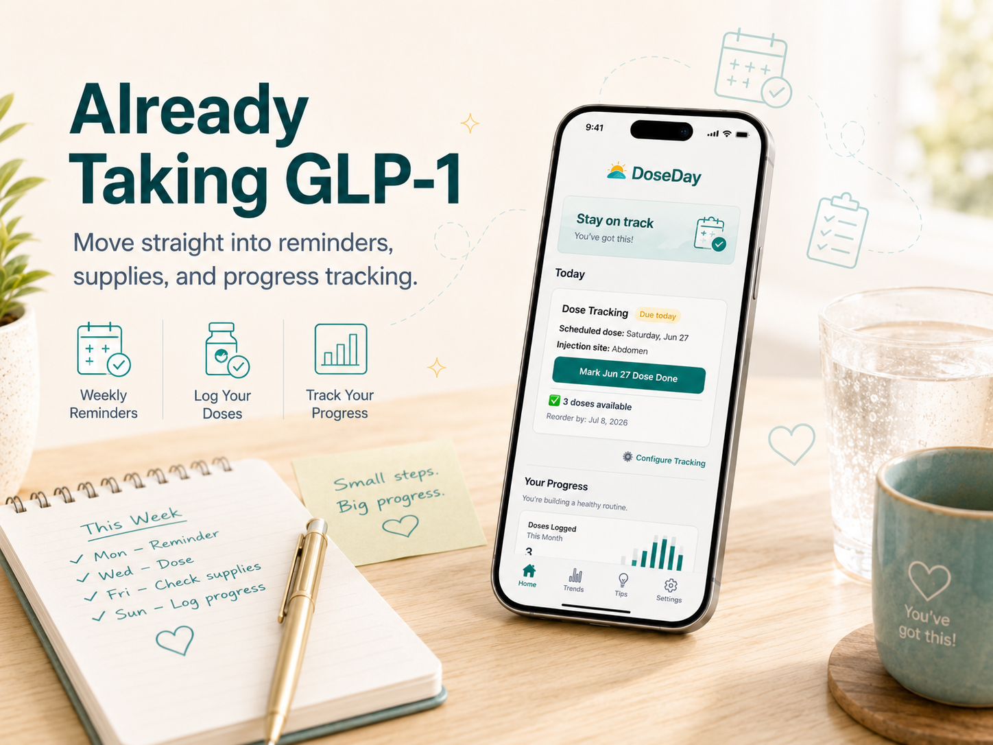 GLP-1 dose tracker in DoseDay