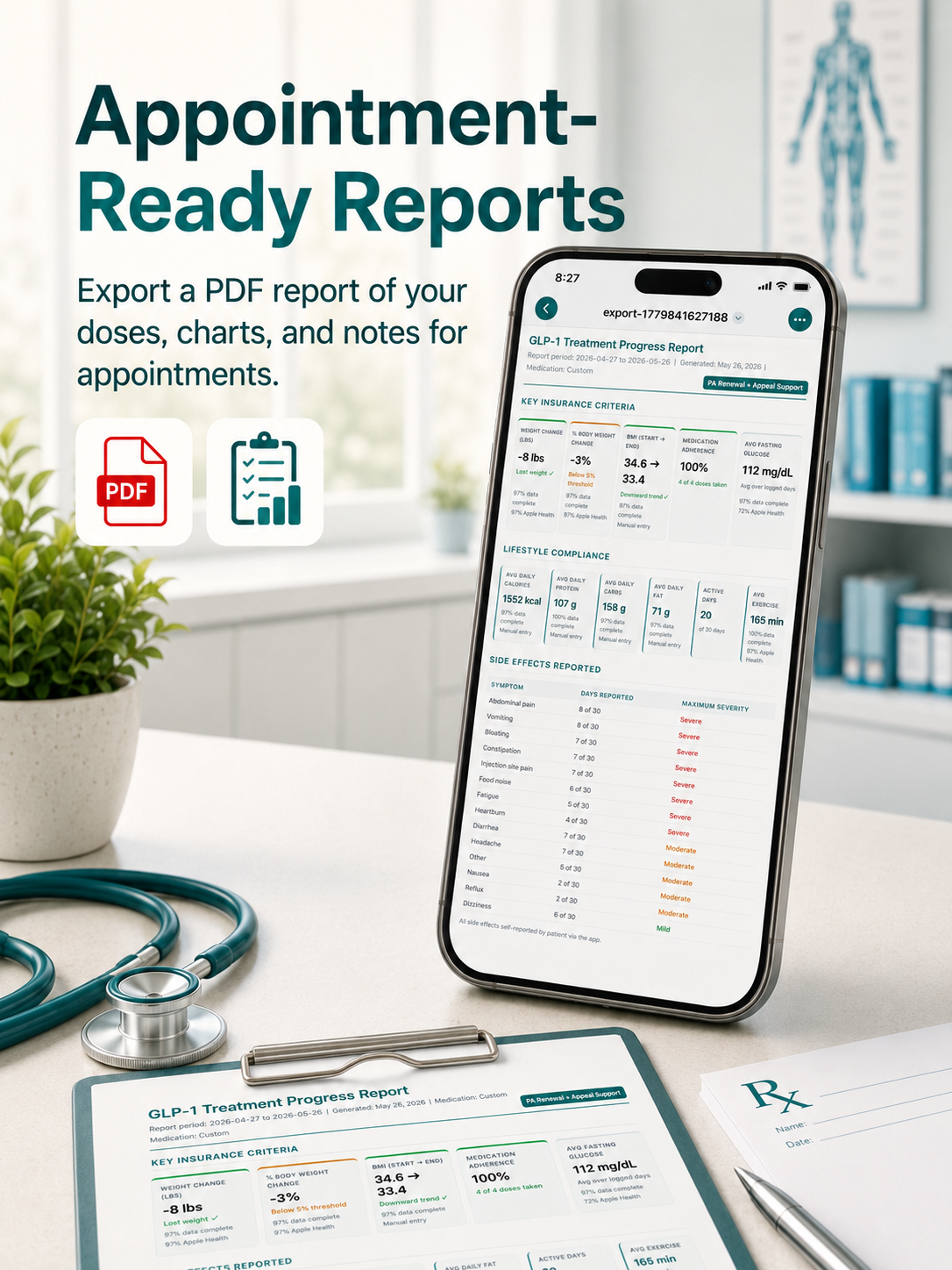 Appointment-ready PDF report